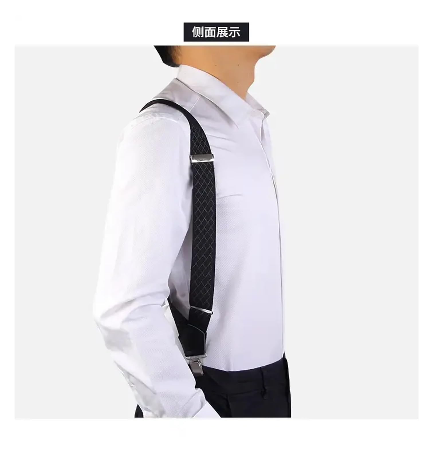 Tirantes For Hombre, 3,5 Cm De Ancho, Elásticos, Ajustables, Con Clip En La Espalda For Camisa Y Pantalón para trajes y ropa formal