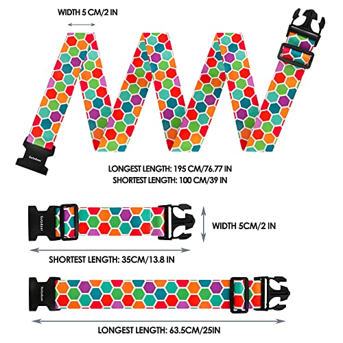 Gutsdoor Luggage Straps for Suitcases, Add a Bag Luggage Strap & Luggage Tag Set, Adjustable Luggage Belt Suitcase Strap Travel Bag Accessories2