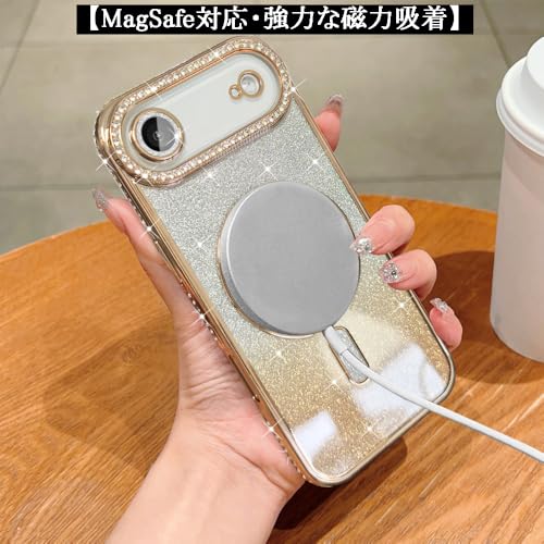 YUYIB スマホケース 対応 iPhone Air /iPhone17 Airケース MagSafe対応 クリア メッキ加工 ドリル ハートシール の商品画像 1
