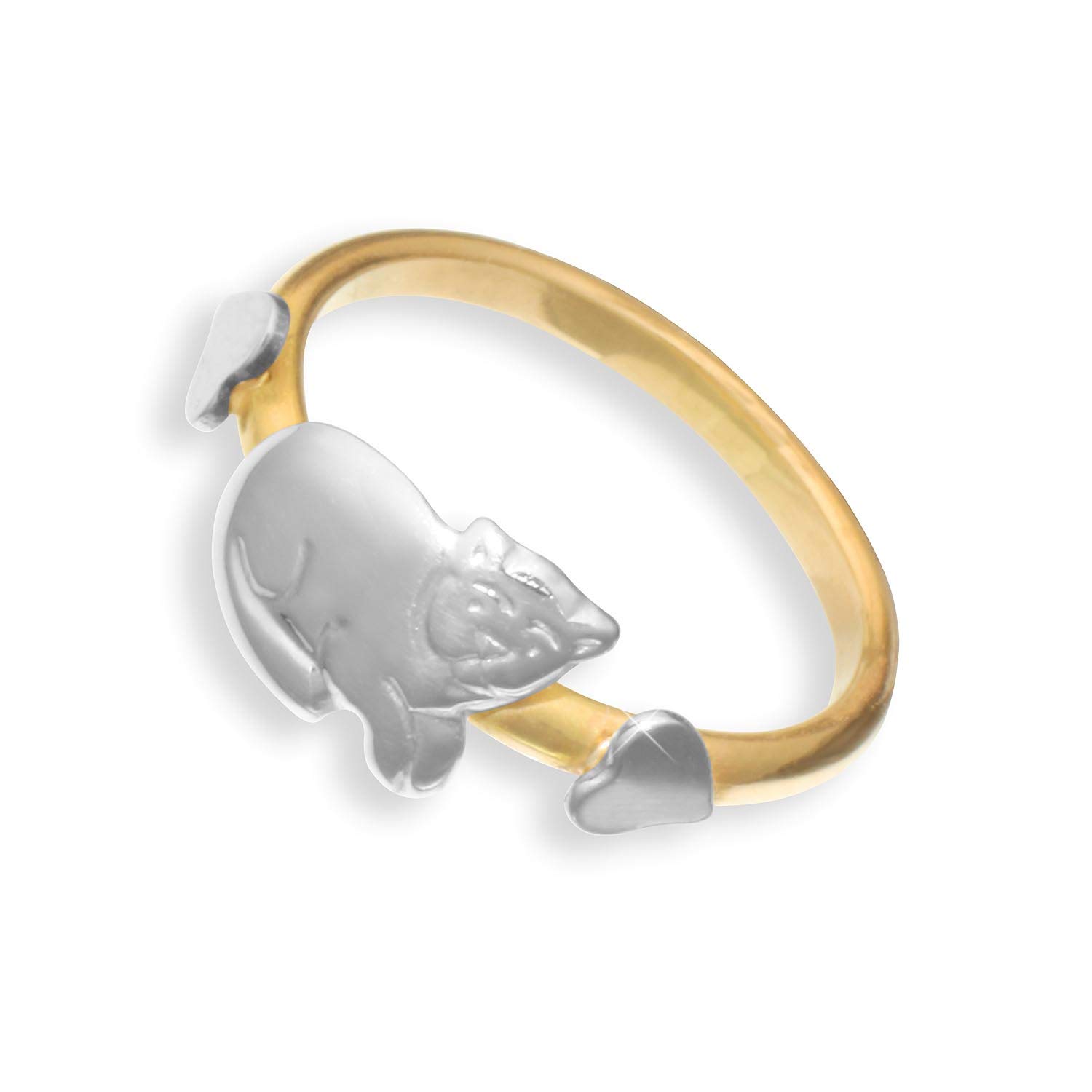 Kinderring mit Katze Kätzchen 14 Karat Gold 585 Ringweite 44 (Ø 13.8mm) Art. 850003
