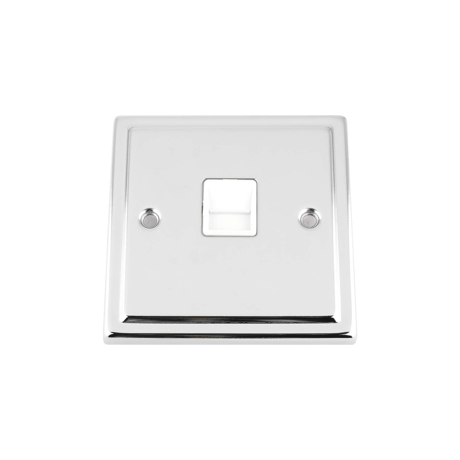 TRIMLINE Polished Chrome BT/Telephone Socket Slave/Extension White Insert