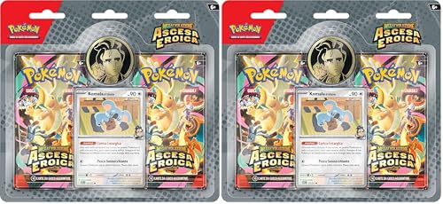 Pokémon: collezione Ubaldo dell’espansione Megaevoluzione - Ascesa Eroica del GCC Pokémon (una carta promozionale olografica, una moneta e due buste di espansione), Edizione in Italiano