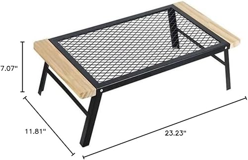 Miniatura 7 de Barbacoa al aire libre portátil para acampar barbacoa Mesa de barbacoa Mesa de malla plegable Escritorio Camping Picnic Grill Rejilla de acero