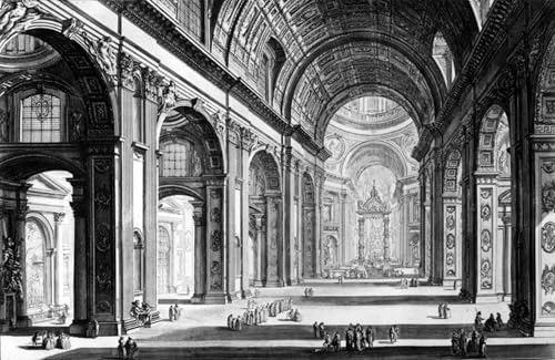 Toile Pour la Décoration Murale Battista Piranesi Gravure Basilique Saint-Pierre