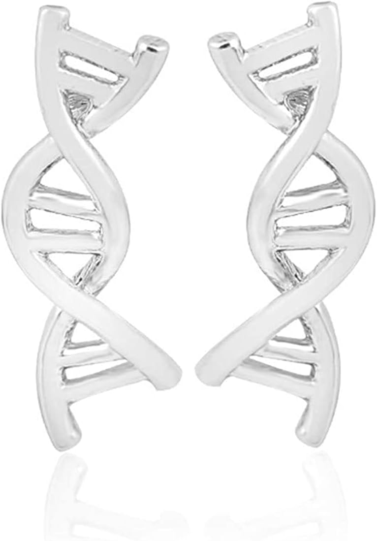 Earrings for Women Molecules Ear DNA Science Stud Earring SilverDeft and Professional