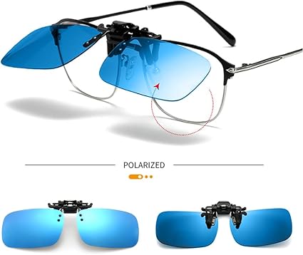 Clip Solaire Polarisé à Clipser Sur Lunettes De Vue - UV400, Pour Conduite, Pêche, Sport