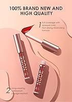 Vista 10 de URQT Juego de 12 delineadores de labios y lápiz labial, 6 lápices labiales líquidos mate aterciopelados + 6 delineadores de labios suaves a juego