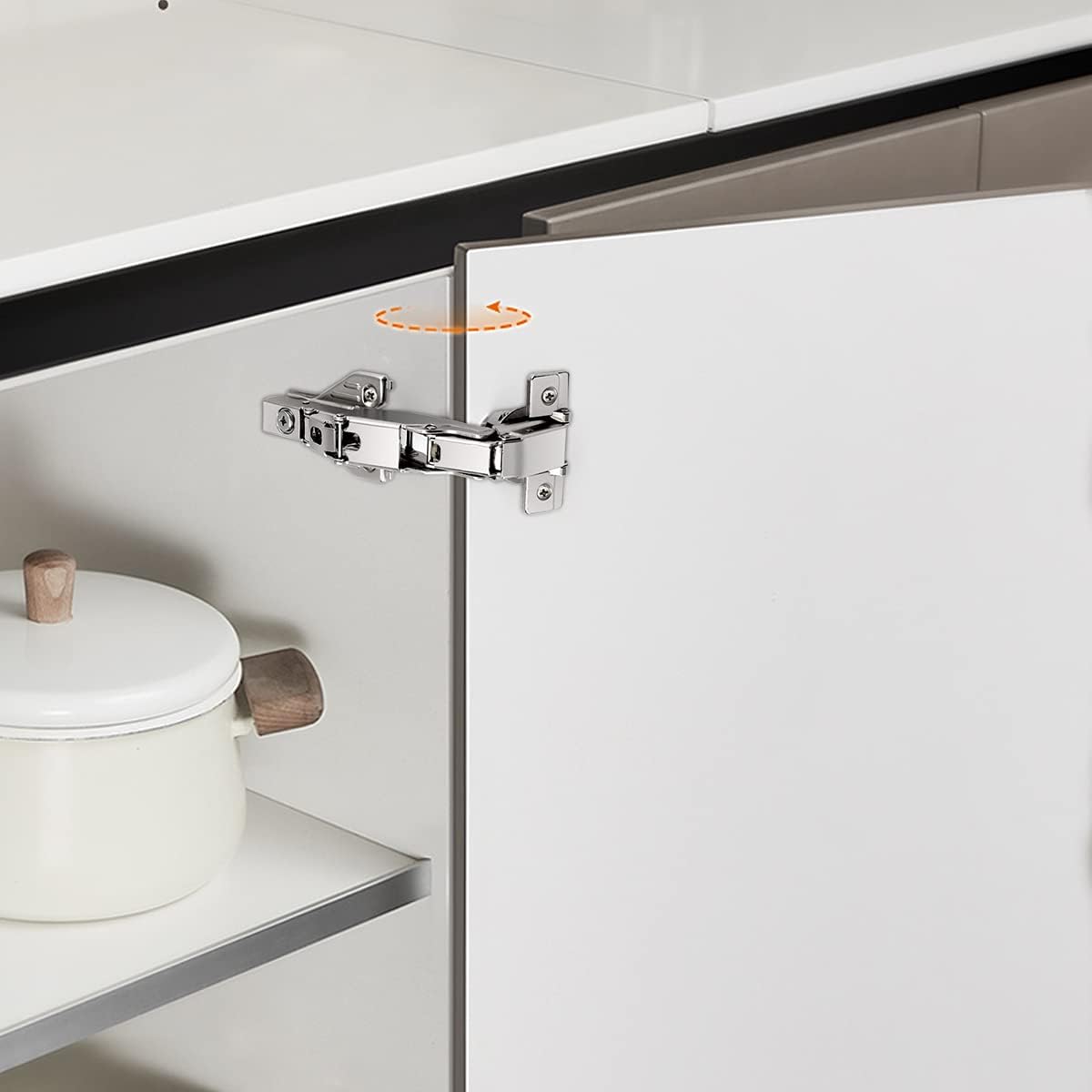 Probrico 4 Pack Full Overlay Cabinet Hinges, 165° Concealed Hinges, Face Frame Lazy Susan Hinge Design for Corner Kitchen Cabinet, Cupboard Folded, Folden Door, Closets