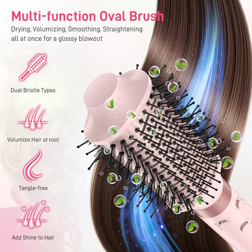 MESCOMB Dual Voltage Hot Air Styler Wrap - 5 in 1 Hair Dryer Brush with Fast Drying Blow Dryer, Styling, Straightening & Volumizing with Travel Bag (100V–240V) Gift for Women by MESCOMB - Image 6