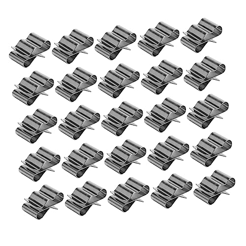 MUSISALY 50pcs Wire Clamp Photovoltaic Cable Clip Stainless Wire Clips Trailer Wire Clip Stainless Clip Stainless Cable Clips Thread Holder Cable Clamp Silver 301 Stainless Steel