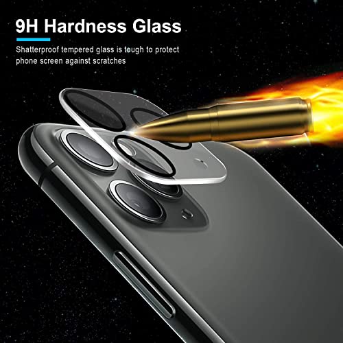 Image of Compatible with [Pack of 2] iPhone 11 Pro Max Back Camera Lens Protector Tempered Glass - Full Camera Coverage Smooth Finish with Easy Installation Kit