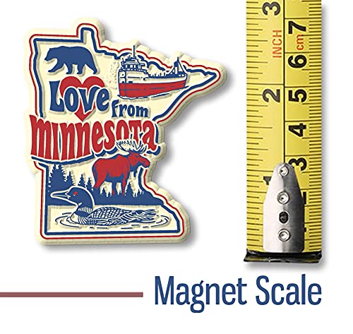 Imán Love from Minnesota 3D Rubber Vintage 2.3 x 2.6 in miniatura 5