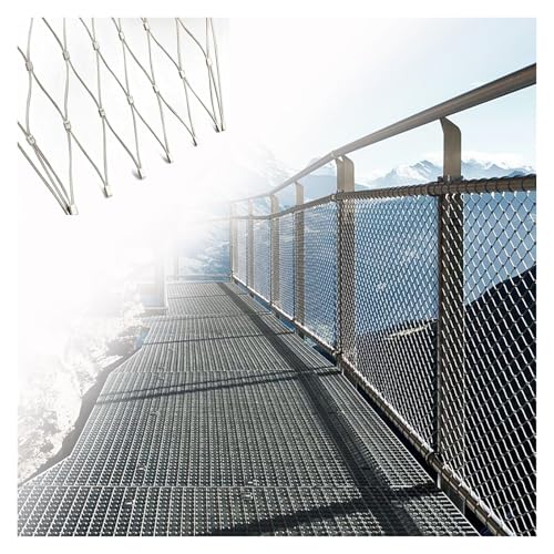 Filet de protection antichute en maille extensible de 1,5 mm pour sécuriser les garde-corps
