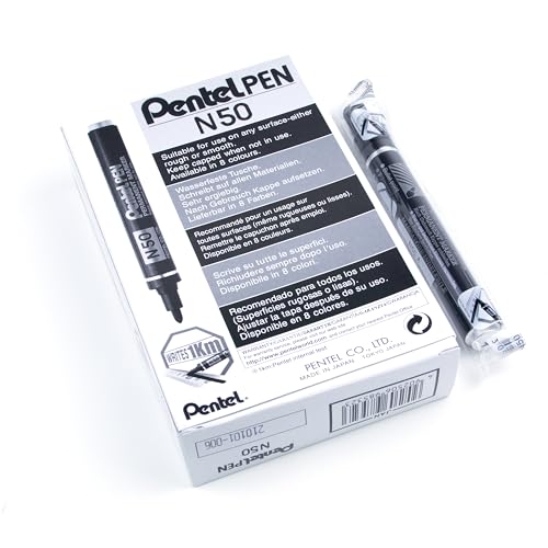 Marqueur permanent Pentel encre noire pointe ogive 4.3mm feutre indélébile
