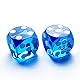Bescon Professional Precision Dice Round Corner 5/8 (16mm) with Random Serial Number, Precision Cut Dice 16MM Gem Blue, 2pcs Set