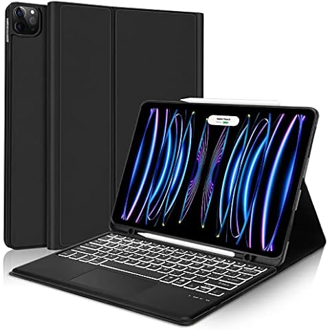 Funda Teclado Touchpad IVEOPPE para iPad Pro 12.9 con Retroiluminación Desmontable Cover