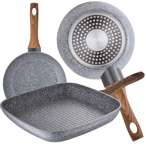 Imagen de San Ignacio Set 2 Sartenes 18/22 y Asador Grill 28x28 cm