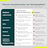 Wanderpfote Hundeschuhe im 4er-Pack – Wasserdichter Pfotenschutz für draußen mit Anti-Rutsch-Sohle, kuscheligem Fleece & reflektierenden Details (Schwarz, 5)