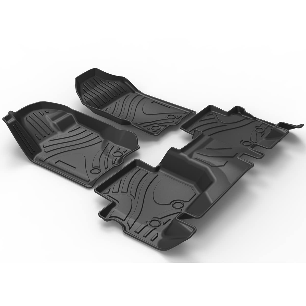 Kubi Sport Car Custom Floor Mats for Ford Everest 15-21 - All Weather Largest Coverage 3D Floor Liners, Non Slip, Heavy Duty, Front Rear Rubber Liners Set Accessories