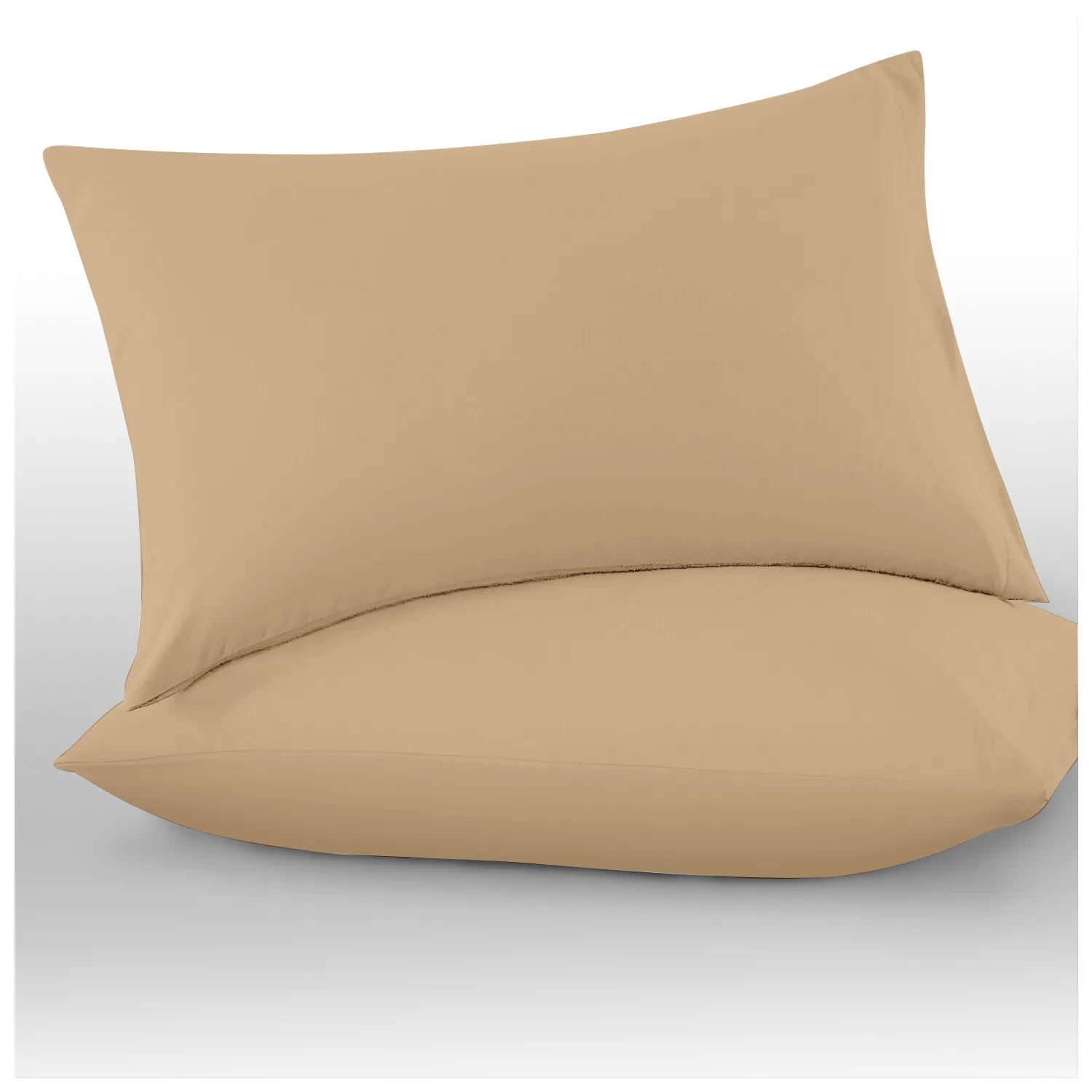 Super Dreamer Beige Gc Gaveno Cavailia Microfiber Pillow Cases 2 Pack - Plain Dyed Housewife Pillowcases - (74X48 Cm)