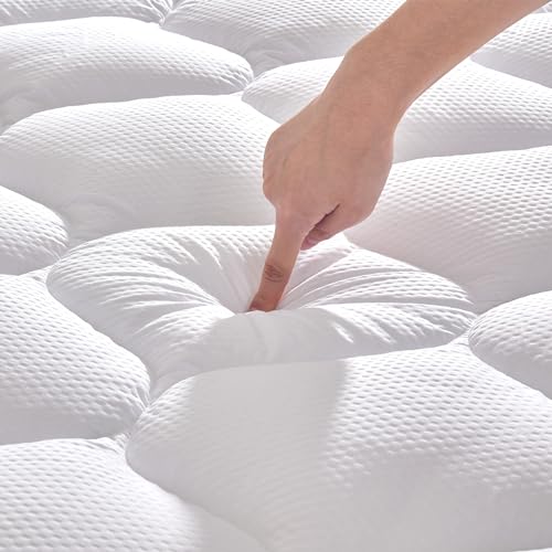 Matratzenschoner Matratzen Topper, Atmungsaktive,hautfreundliche Matratzenauflage, waschbar Matratzenschutzbezug, Topper(200X200X38 cm, Weiß)