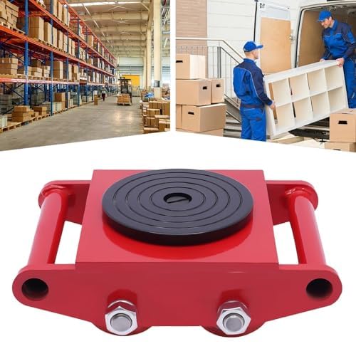 Plataforma rodante de maquinaria resistente con 4 ruedas giratorias para rotación de 360°, ideal para almacén, taller y uso en fábrica