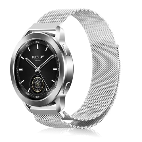 [AiMaoo] �o���h Xiaomi Watch S4/S3 �Ή� �����x���g �X�e�����X�| ���C�t�� �X�|�[�c�o���h �}�O�l�b�g�� ������� ���߉\ �X�g���b�v Xiaomi Watch S4/S3 �p (�V���o�[)
