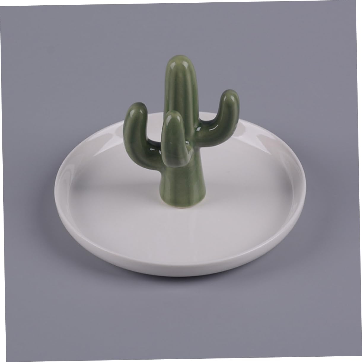 Amosfun 2pcs Cactus Ceramic Ring Dish Jewelry Tray for Necklace Display image 3