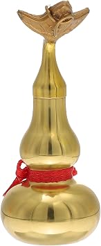 PRETYZOOM Copper Wu Lou Gourd Feng Shui Statue Brass Calabash Ornament for Home Housewarming Luck and Treasure Sculpture Figure