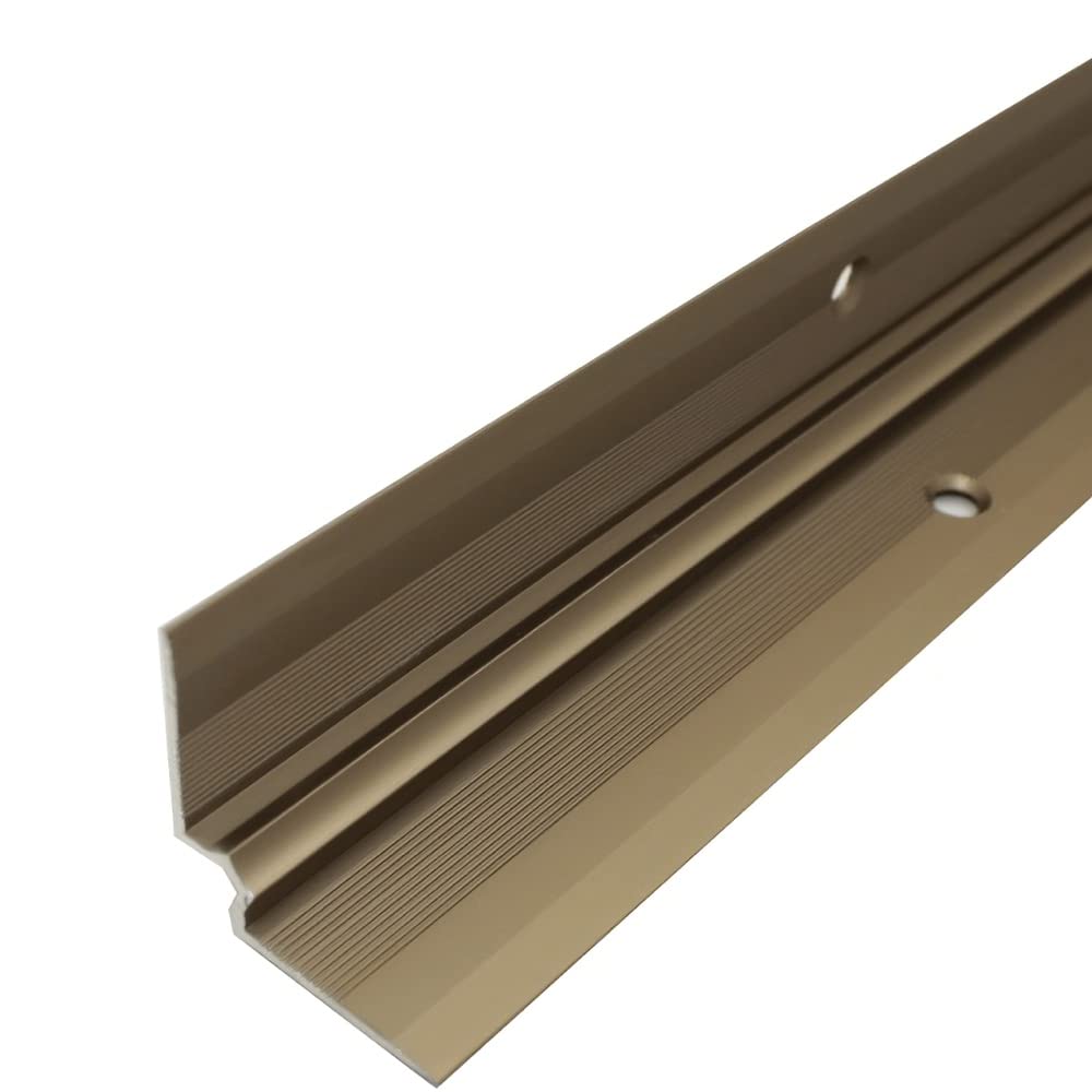 C31 28 x 28mm Anodised Aluminium LVT Stair Nosing Inner Corner for 5mm Flooring - Champagne, 2.7m