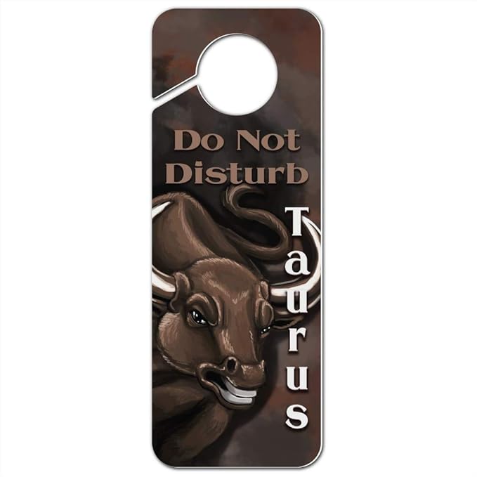 GRAPHICS & MORE Taurus The Bull Zodiac Horoscope Plastic Door Knob Hanger Sign