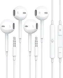 Fones de ouvido Apple com fio [chamada clara], [MFi] fones de ouvido de 3,5 mm com microfone, controle de volume, fones de ouvido estéreo HiFi para iPhone/iPad/Kindle/rádio meteorológica [2 unidades]