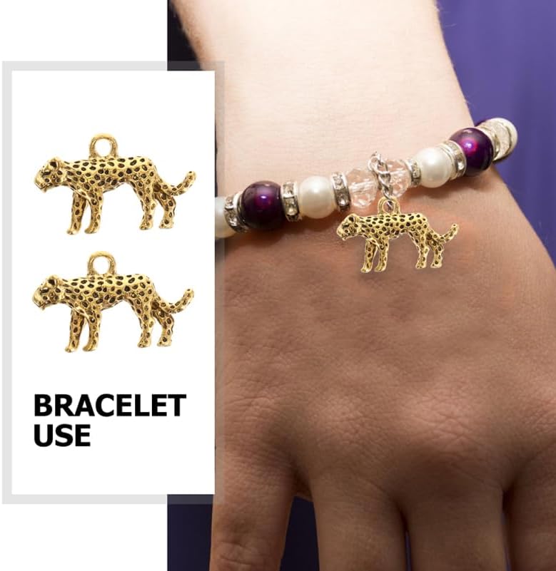 Diy Leopard Pendant Charms Animal Necklace Keychain Jewelry Making Supplies Unique Metal Leopard Charms for Bracelets Crafts Accessories - Image 6