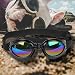 Hundebrille Sonnenbrille für Hunde Anti-UV Schutzbrille, Winddichte Wasserdichte Dog Polarized Sunglasses mit Verstellbarer Riemen für Kleine und Mittlere Hunde (1 Schwarz,Einstellbar)