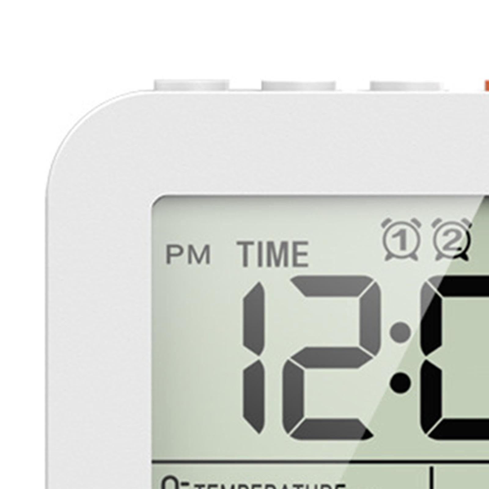?????? Digital Timer Shower Clock with Alarm, Bathroom Kitchen Wall Clock, White