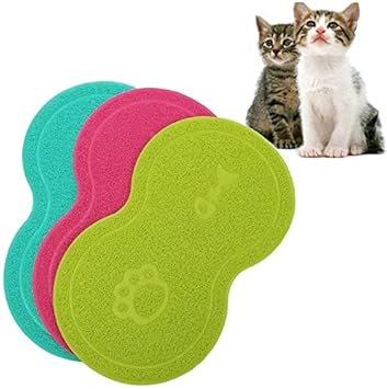 Kitty Flex Premium Dog Food Mat, Pet Food Mat for Dogs and Cats, Waterproof Non-Slip Dog Bowl mat, PVC Pet Feeding Mat for Dogs and Cat (Round 45 * 25)