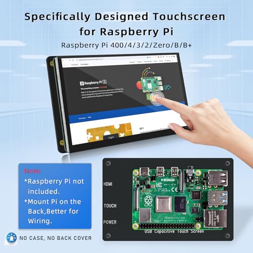 Image of HAMTYSAN 5 Inch IPS Touch Screen Display 800x480 HDMI Monitor for Raspberry Pi 5 /4 /3 /2, Laptop, PC - Portable & Wide Viewing Angle