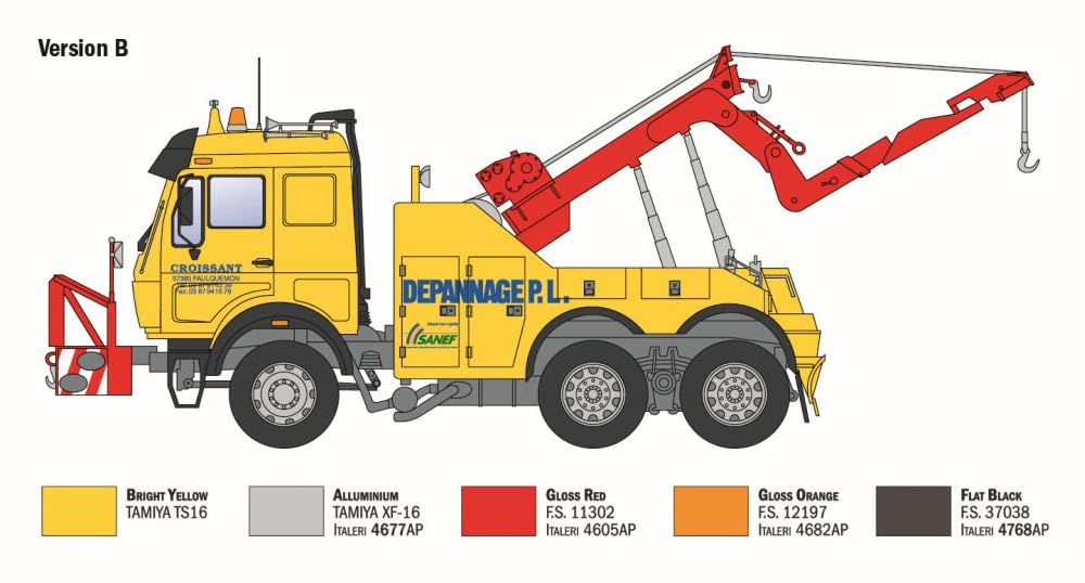 Italeri 93808 MB Wrecker truck, scala 1:24, Plastic Model Kit/Modello in plastica da montare