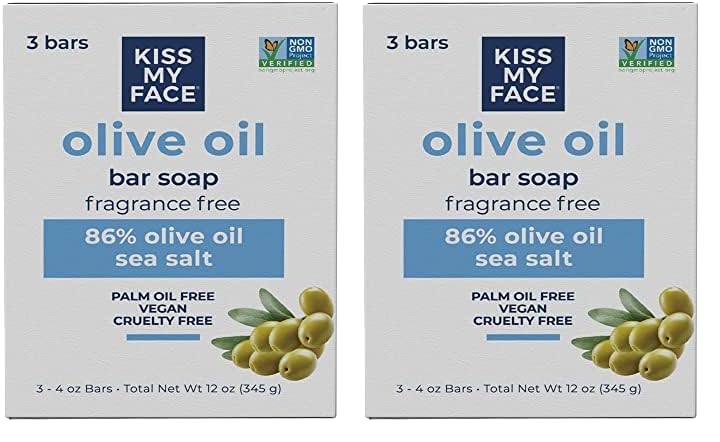 Kiss My Face Soap Bar 3pk Pure Olvo, 4 Ounce (Pack of 2)