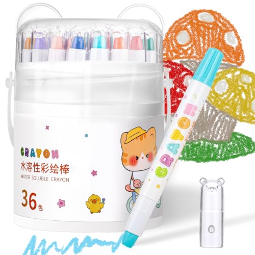 Prudiut 36 Color Silky Twistable Crayons for Artist Washable Art Supplies Multicultural Pastel Gel Crayons Easy Grip Coloring Gift