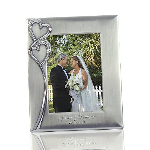 Thanh 39 Personalized Gifts -Silver Photo Frame w. Crystal Hearts