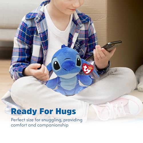 TY Disney Beanies Stitch Plüschtier - Weicher Teddy für Kinder und Babys - Kuscheliges Sammler-Stofftier, Blue