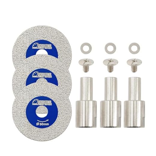 SHDIATOOL 30mm (1-3/16 inch) Diamond Glass Cutting Blade with 5/8"-11 Flange, Mini Carving Disc for Angle Grinder on Glass, Tile, Porcelain, Ceramic(Pack of 3)
