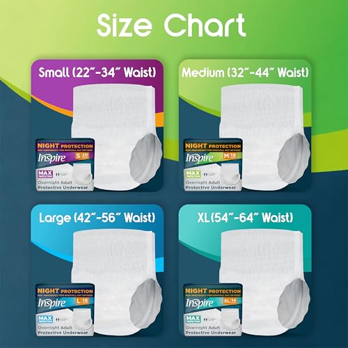 Image of Inspire Adult Diapers Women or Men - MAX Absorbency | Our Most Absorbent and Dry, Incontinence Underwear for Women or Men | Leak Proof Diaper Overnight or Daytime for Heavy