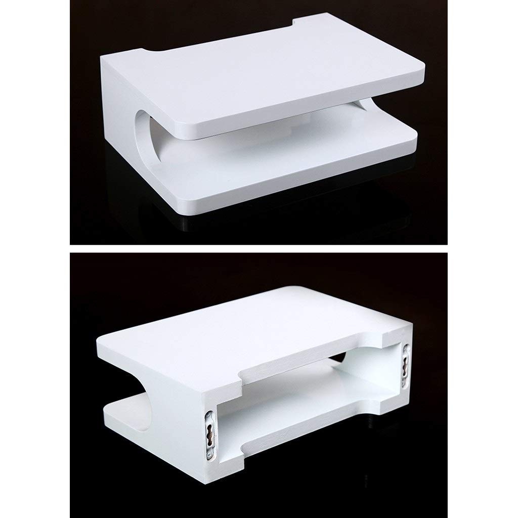 Router-Rack TV-Set-Top-Box-Rack Wohnzimmer-Wandhalterung Schlafzimmer-Router-Aufbewahrungsbox Trennwand Backlack Ladung 40 Kg (Color : Weiß, Size : 30 * 20 * 10cm)