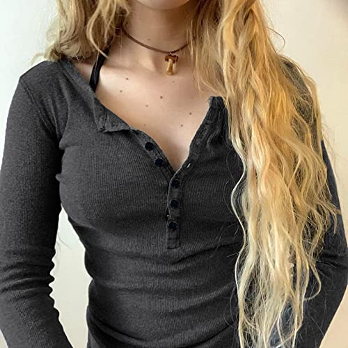 Image of Grunge Clothes for Women Y2K Tops Long Sleeve Fairy Grunge Aesthetic Shirts Teen Girls Vintage Graphic Tees Fall