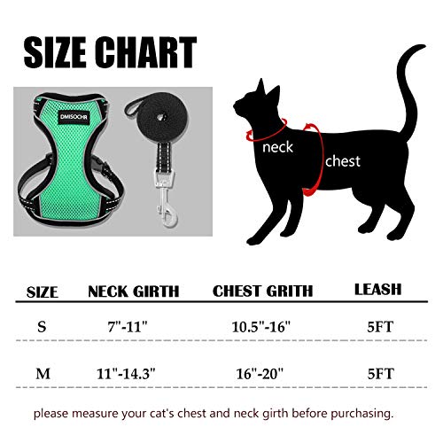 DMISOCHR Cat Harness and Leash Set - Escape Proof Cat Vest Harness for Walking Outdoor - Reflective Adjustable Soft Mesh… - Image 3