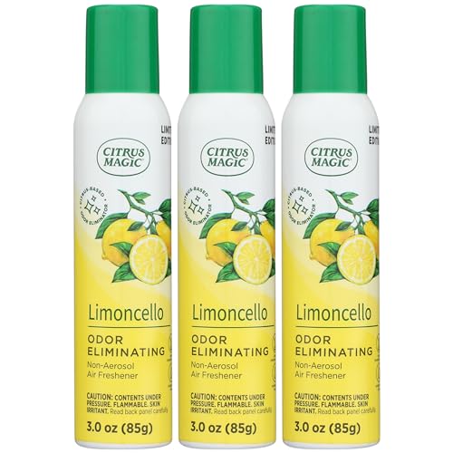 Citrus Magic Limited Edition Odor Eliminating Air Freshener Spray Limoncello 3-Ounce Pack of 3