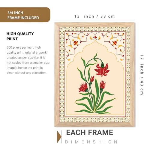 Image of ARTIFLY - Kalamkari Life tree framed wall Painting | for Living Room Bedroom Office Room Decor - Premium Digital Paintings with Frame for Wall Decor (Design 3, 13x17 inch, Standard Packaging)