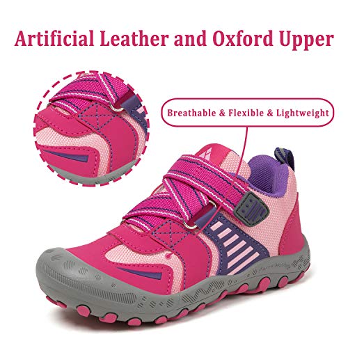 Mishansha Toddler Girls Sneakers Hook Loop Comfort Trekking Hiking Shoes Little Kid Outdoor Walking Athletic Running 11 Us Rose Pink #TOP1